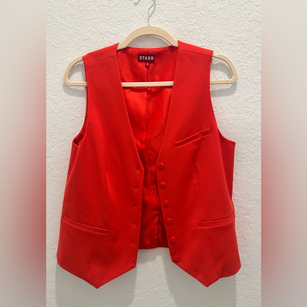 STAUD Brett Vest in Red - Picture 6 of 9